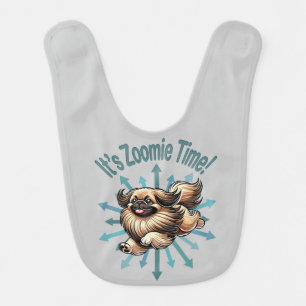 It’s Zoomie Time Pekingese Baby Bib