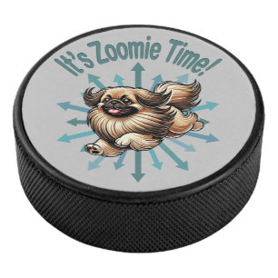 It’s Zoomie Time Pekingese Hockey Puck