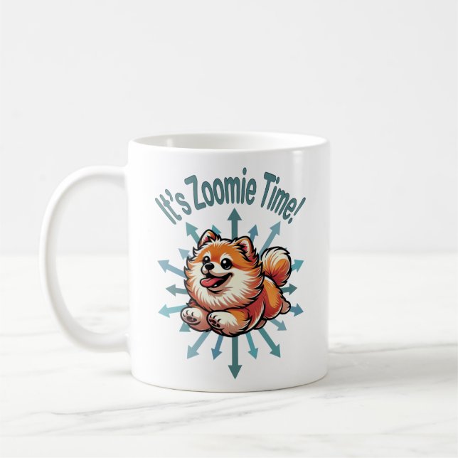 It’s Zoomie Time Pomeranian Coffee Mug (Left)