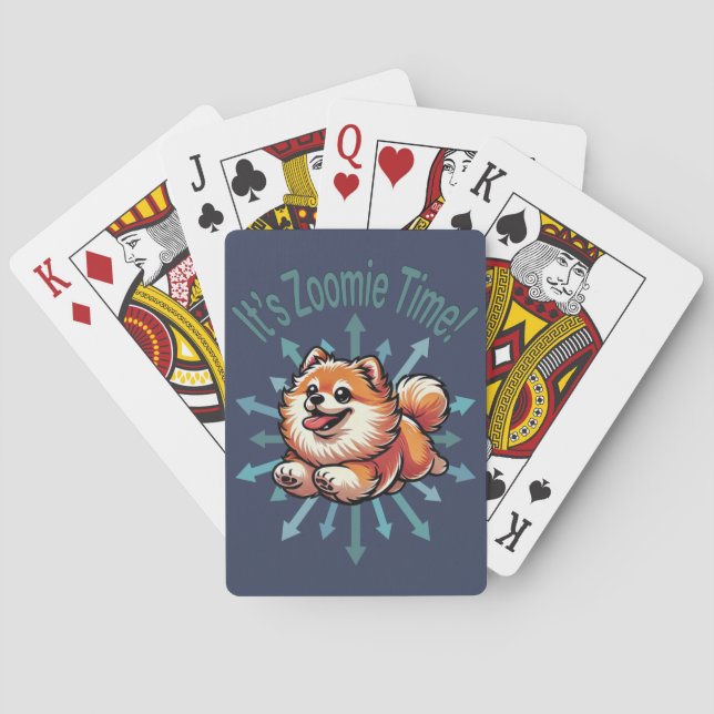 It’s Zoomie Time Pomeranian Poker Cards (Back)