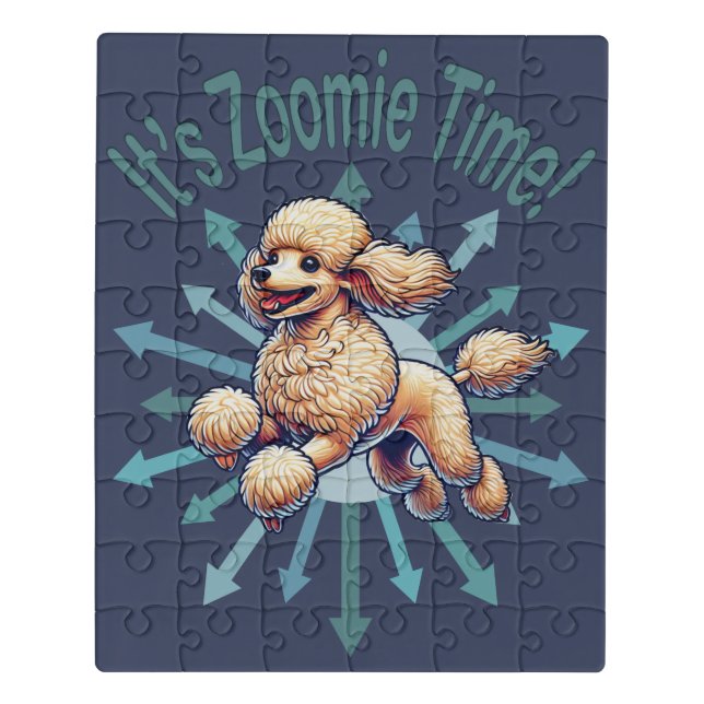 It’s Zoomie Time Poodle Jigsaw Puzzle (Puzzle Vertical)