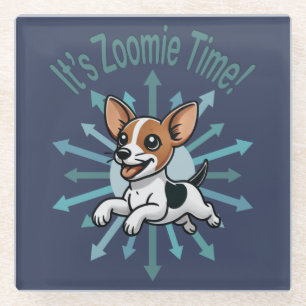 It’s Zoomie Time Rat Terrier Glass Coaster