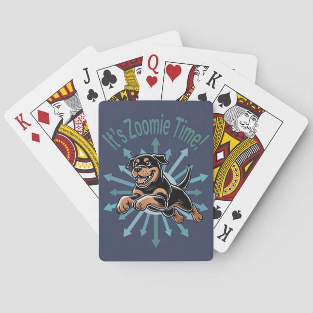 It’s Zoomie Time Rottweiler Poker Cards (Back)