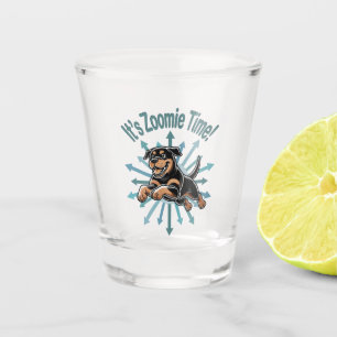 It’s Zoomie Time Rottweiler Shot Glass