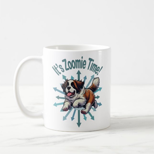 It’s Zoomie Time Saint Bernard Coffee Mug (Left)