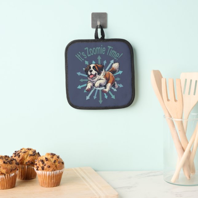 It’s Zoomie Time Saint Bernard Pot Holder (Insitu(Hanging))