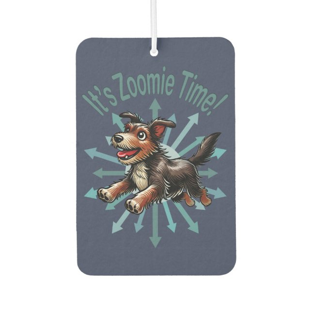It’s Zoomie Time Terrier Mutt Air Freshener (Front)