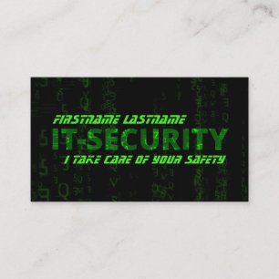 IT-Security cybercrime cybersecurity specialist Business Card