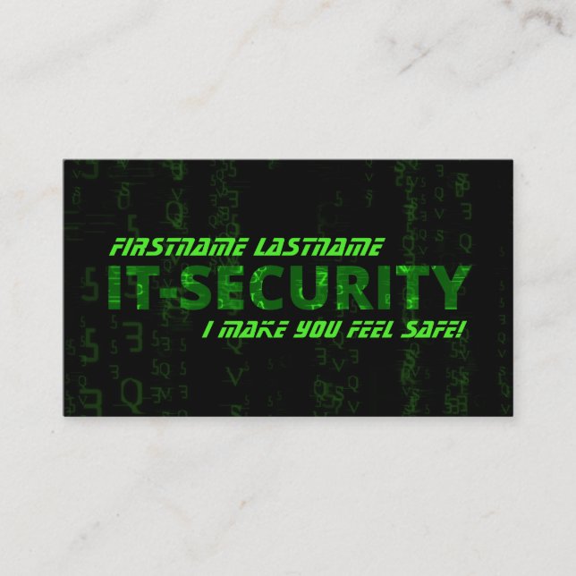 IT-Security cybercrime cybersecurity specialist Business Card (Front)
