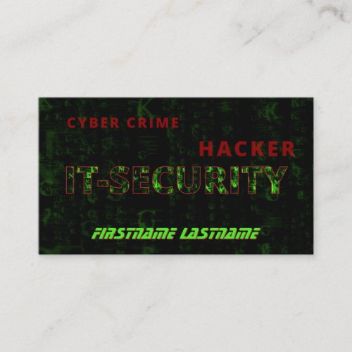 IT_Security cybercrime cybersecurity specialist Business Card