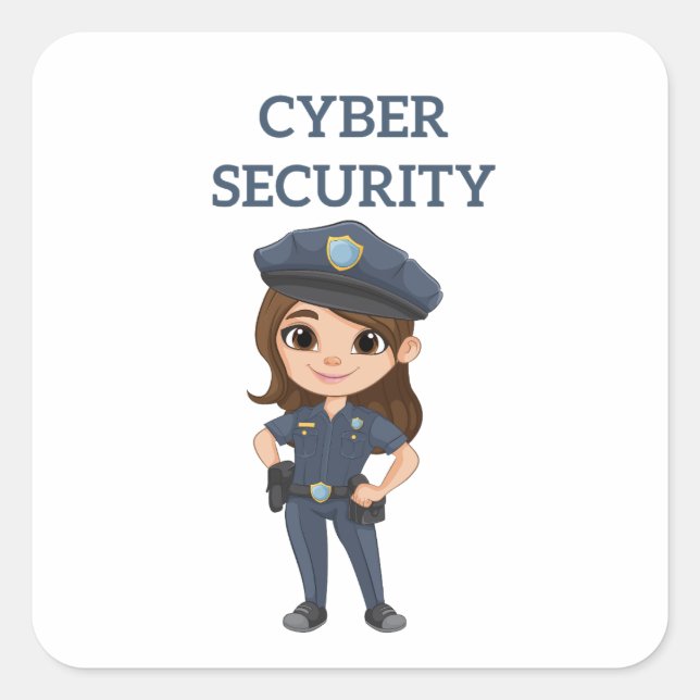 IT Security: Digital Defender Square Sticker (Front)