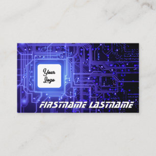 IT-Security expert circuit board cpu custom logo Business Card