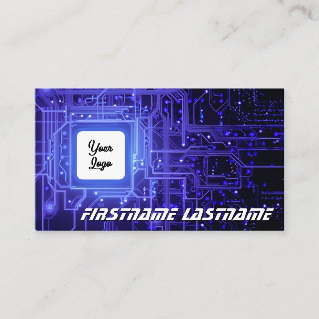 IT-Security expert circuit board cpu custom logo Business Card (Front)