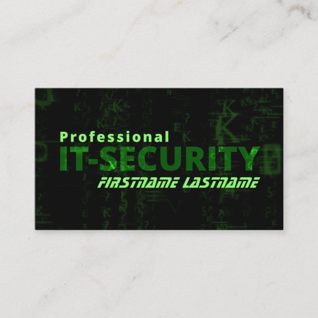 IT-Security internet security cybersecurity expert Business Card (Front)
