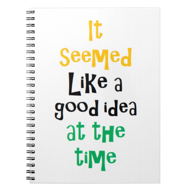 it seemed like a good idea notebook (Front)