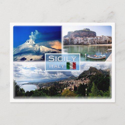 IT Sicily _ Etna Volcano _ Cefalu _ Taormina _ Postcard