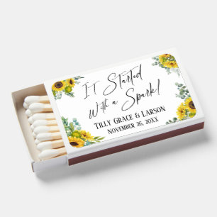 It Started with a Spark Sunflower Eucalyptus Matchboxes