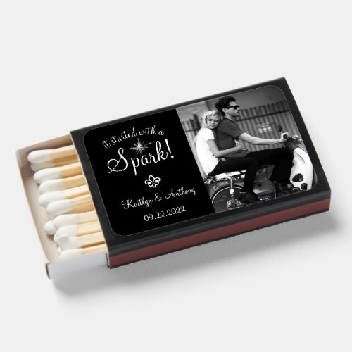 It Started With A Spark Wedding Photo Favor Matchboxes