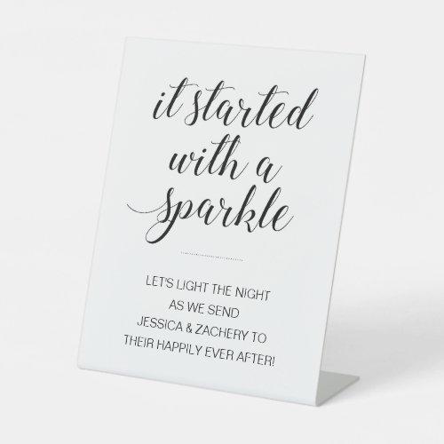 It Started With A Sparkle Wedding Sparkler Pedestal Sign