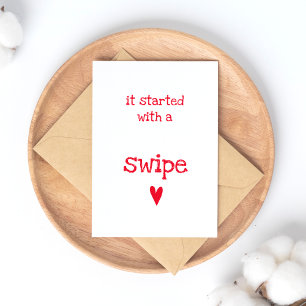 It started with a Swipe - Funny Love Quote Postcard