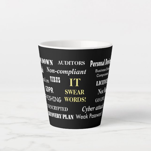 IT Swear Words Funny CIO Computing Gift Latte Mug (Front)