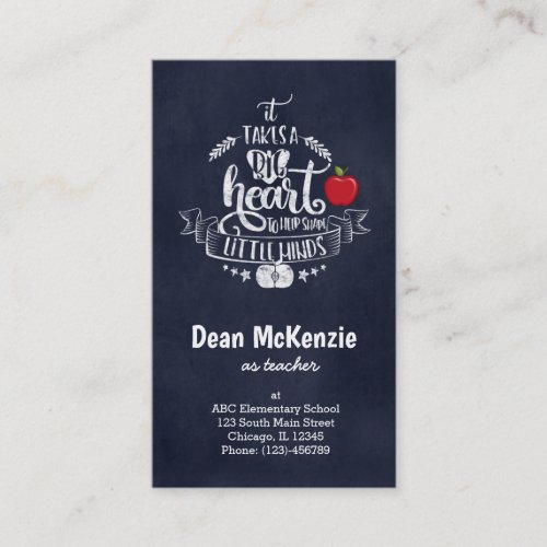 It takes a big heart business card