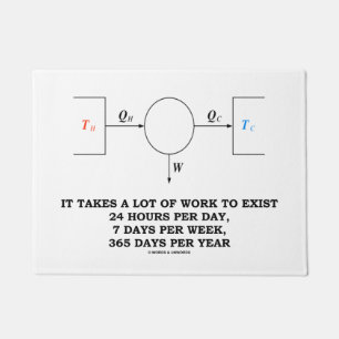 It Takes A Lot Of Work To Exist Thermodynamics Doormat