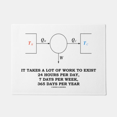 It Takes A Lot Of Work To Exist Thermodynamics Doormat