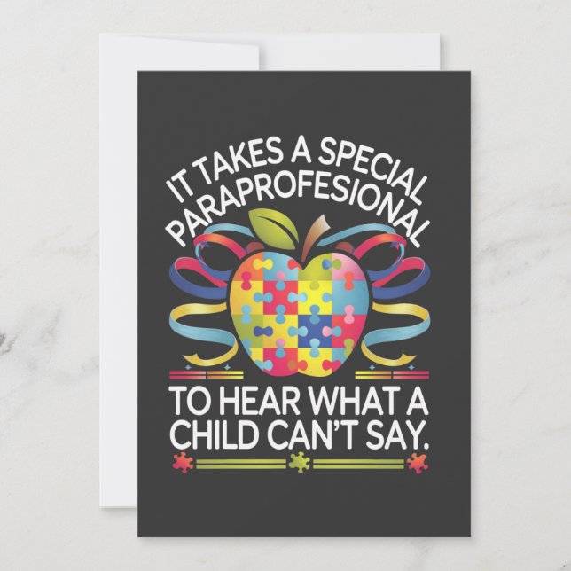 It Takes a Special Paraprofessional Autism  Invitation (Front)