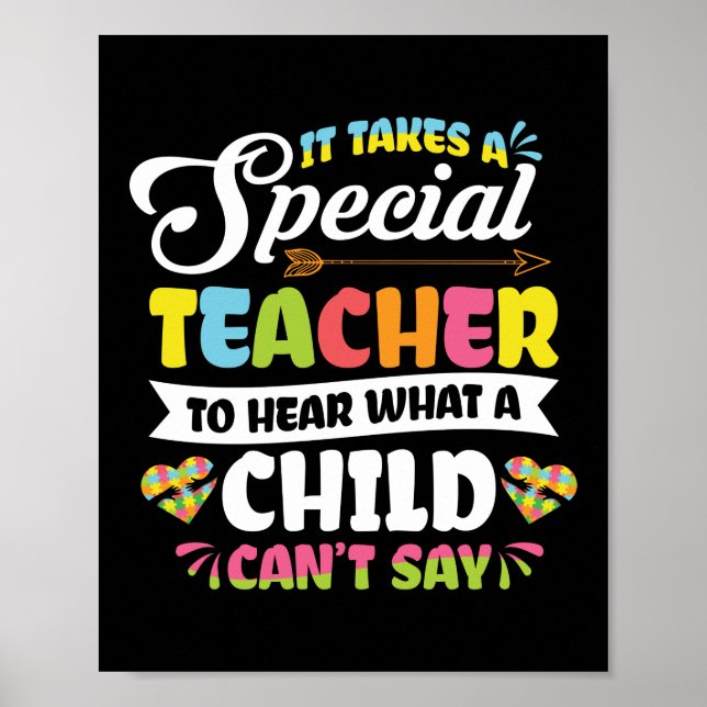 It Takes A Special Teacher Special Education Poster (Front)