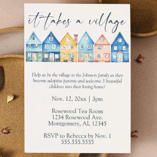 "It Takes a Village" Adoption Foster Care Shower Invitation