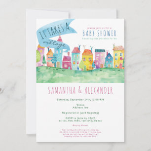It Takes A Village Adoption Foster IVF Baby Shower Invitation