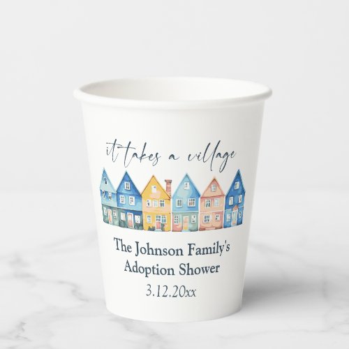 It Takes A Village Adoption  Foster Shower  Paper Cups