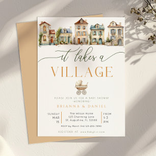 It Takes a Village Baby Shower – Cottage Village Invitation