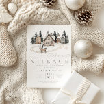 It takes a Village Baby Shower Invitation<br><div class="desc">"It Takes a Village" Baby Shower Invitation | Neutral Scandinavian Winter Theme Celebrate the arrival of your little one with this charming "It Takes a Village" baby shower invitation, perfect for a gender-neutral celebration. Featuring cozy brick Scandinavian houses in soft brown and grey tones, this invitation is ideal for a...</div>