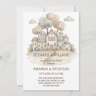 It Takes A Village Baby Shower Invitation