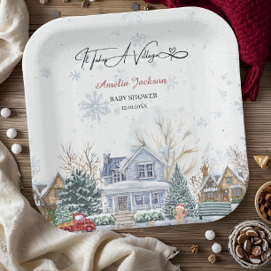 It takes a Village Baby Shower invitation Paper Plates