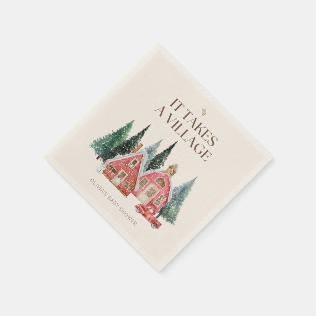 It takes a village baby shower Paper Napkin (Corner)