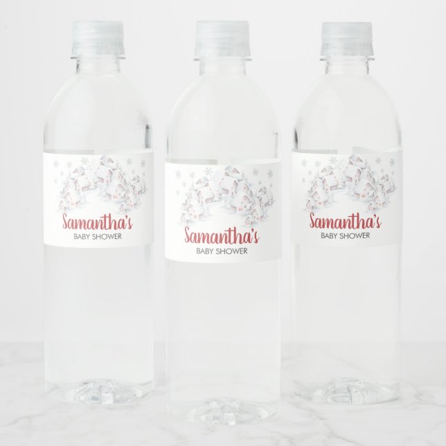 It Takes a Village Baby Shower Water Bottle Label (Bottles)
