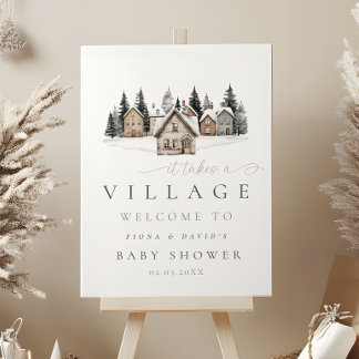 It takes a Village Baby Shower Welcome Sign