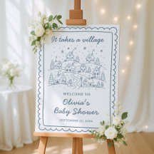 It Takes a Village Baby Shower Welcome Sign