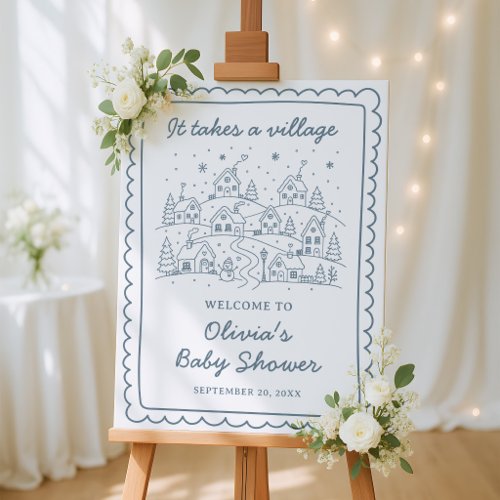 It Takes a Village Baby Shower Welcome Sign