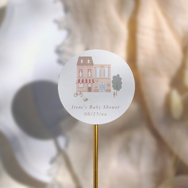 It Takes A Village Boho Baby Shower Thank You Classic Round Sticker (Creator Uploaded)