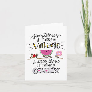 It takes a village card