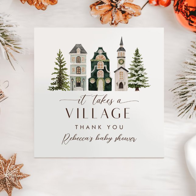 It Takes a Village Christmas Baby Shower Napkins (Creator Uploaded)