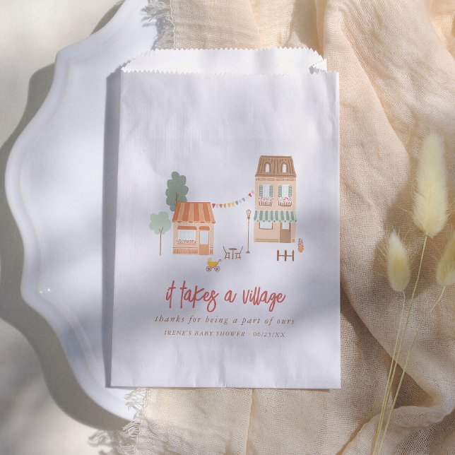 It Takes A Village Cute Baby Shower Thank You Favor Bag (Creator Uploaded)