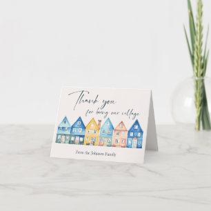 "It Takes A Village" Foster Care & Adoption Shower Letterpress Thank You Card