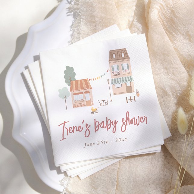 It Takes A Village Hand Drawn Baby Shower Napkins (Creator Uploaded)