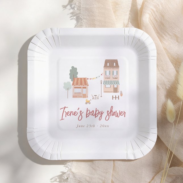 It Takes A Village Hand Drawn Baby Shower Paper Plates (Creator Uploaded)