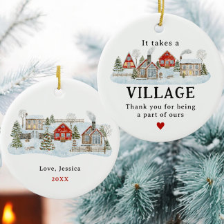 It Takes a Village Helper Thank You Gift Ceramic Ornament